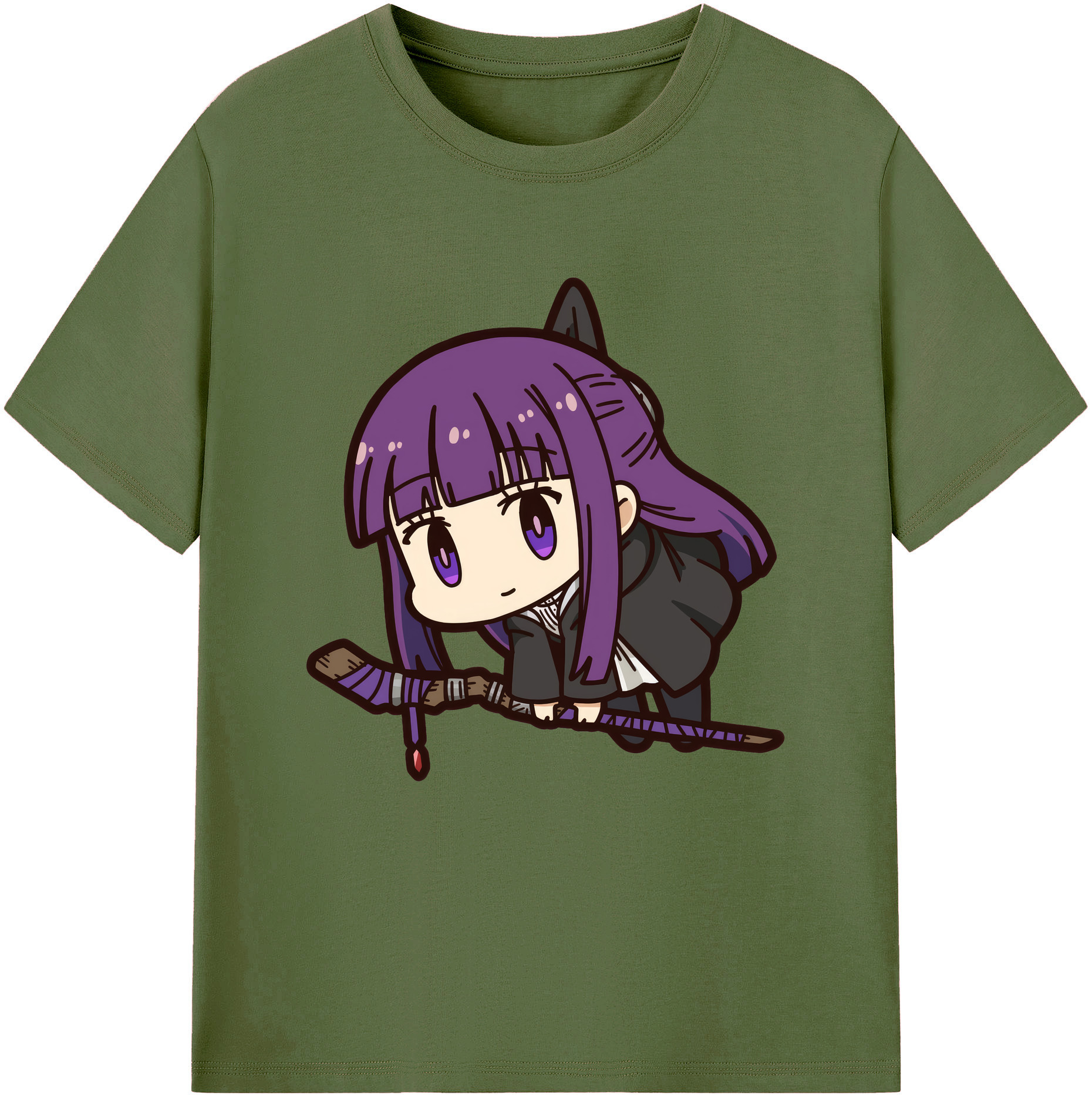 （画像用） 葬送のフリーレン Frieren 綿100％半袖Tシャツ（フロントプリント）